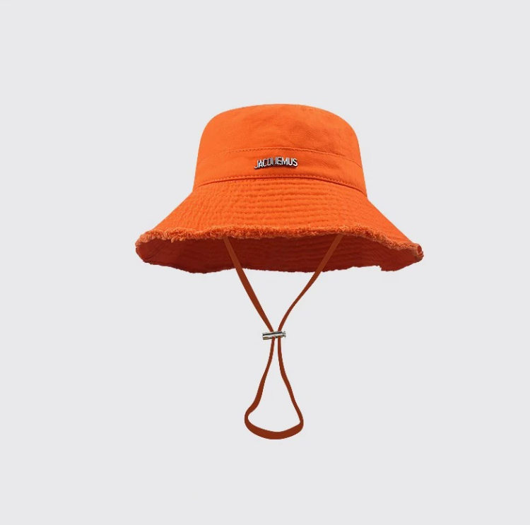Printemps été lavé grand avant-toit vacances bord de fourrure suspendu corde soleil logo personnalisé coton seau chapeaux femmes
