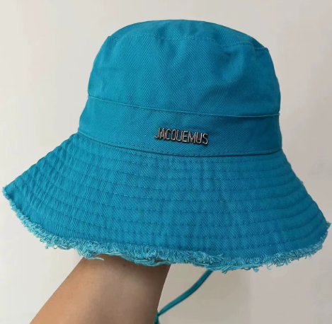 Printemps été lavé grand avant-toit vacances bord de fourrure suspendu corde soleil logo personnalisé coton seau chapeaux femmes