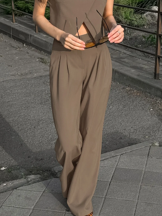 sleeky femme nouvelle mode pantalon ample 2 pièces femmes